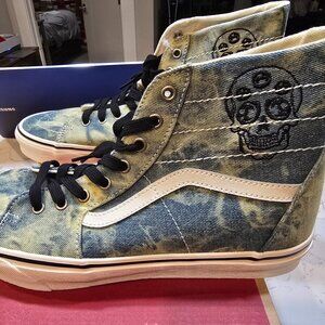 Vans Sk8-Hi Tapered Olive Denim Embroidery Skull Men's Size 12 BRAND NEW